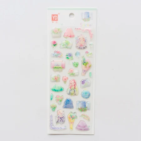 1 лист кристалл принцесса девушка замок декоративные клейкие наклейки украшения - Цвет: I
