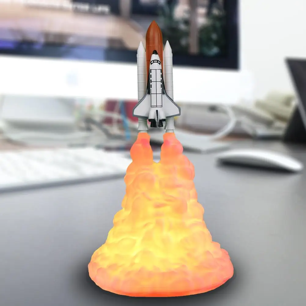  HiMISS 3D Print Space Shuttle Lamp Rechargeable Night Light For Space Lovers Moon Lamp as Room Deco - 4000130138159