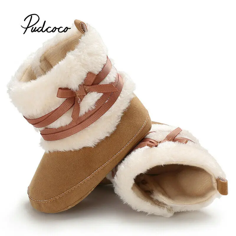 

pudcoco winter baby boys girls shoes winter infants warm shoes Faux fur girls baby booties Leather Star Pattern boy baby boots