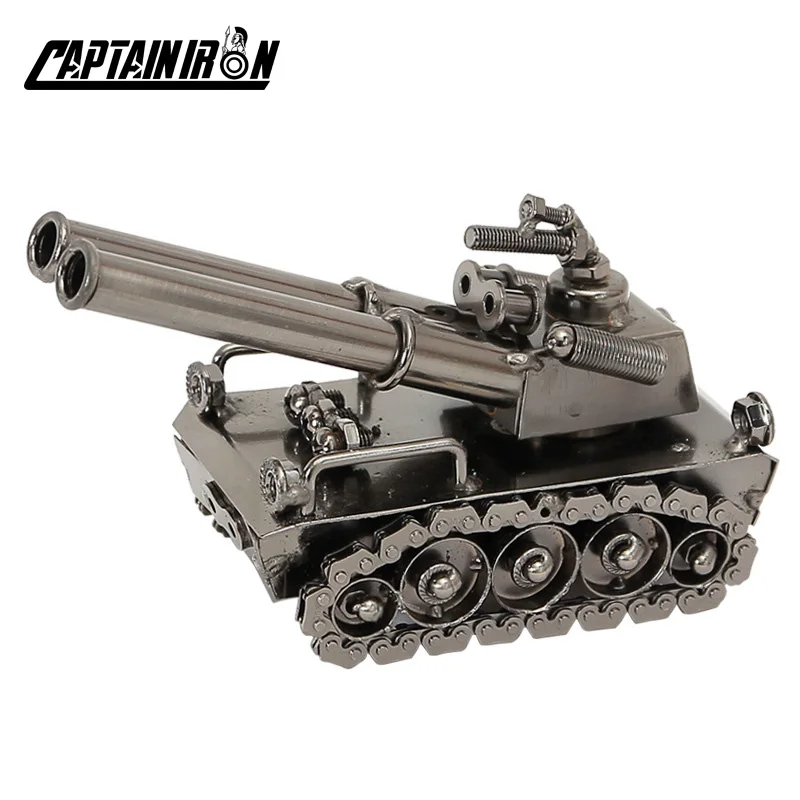 

CAPTAINIRON Retro Tank Model Iron Tank Figurines Miniatures Metal Crafts Decoration War Ornament Souvenirs Vintage Home Decor
