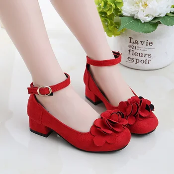 

Kids Leather Shoes Girls Wedding Dress Shoes Children Princess Flower Leather Sandals For Girls Casual Dance Shoes Flat Sandals