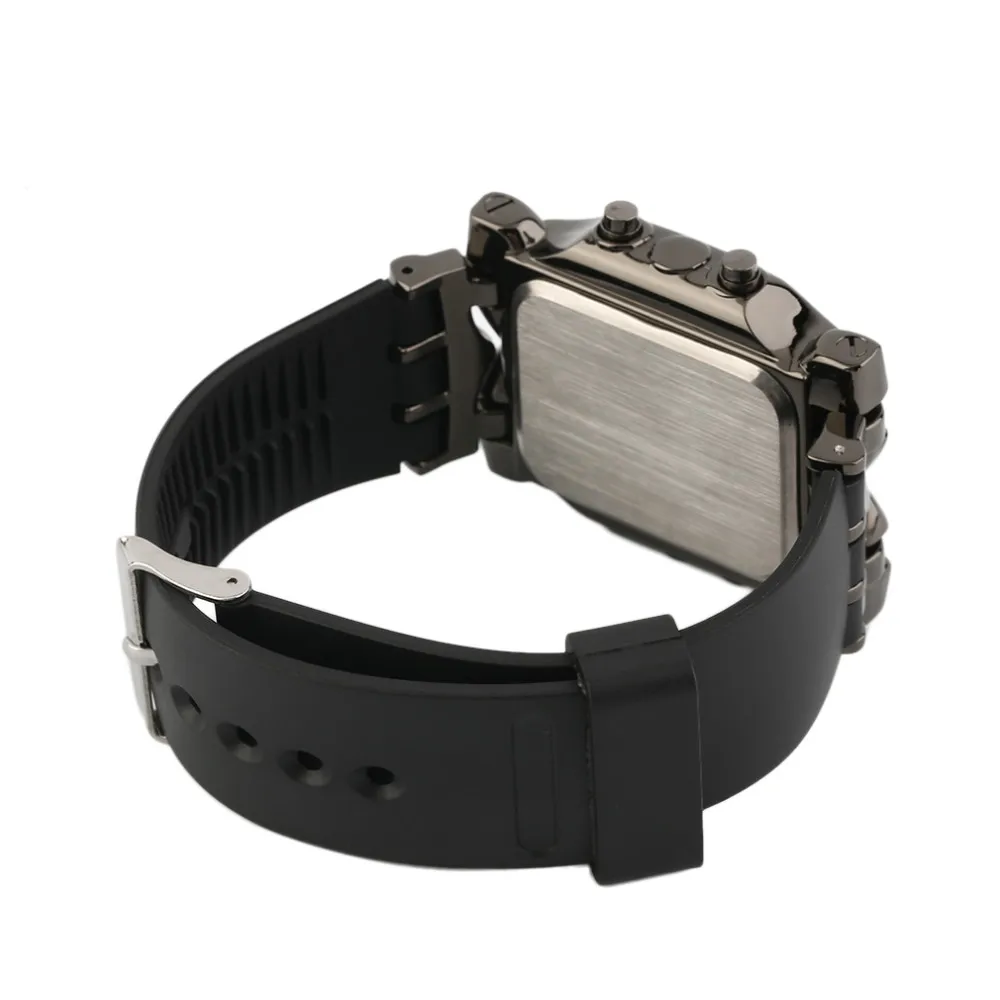 2020 New Fashion Men Outdoor Sport LED Digital Binary Watches Popular Square Dial Uisex  Rubber Band Casual Wrist Watch Relogio