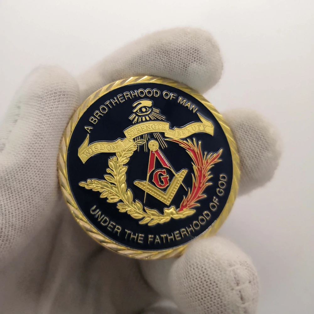 2020 Coin European Masonic Freemasonry Brotherhood Gold And Blue Color Round Double Commemorative Decorative Collection | Дом и сад