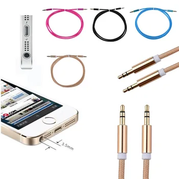 

High Quality 1M Car Audio Jack Plug Male To Male AUX Cable 3.5 mm Audio Male to Male Cables For Headphone MP3