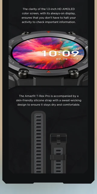 Amazfit T-rex Trex Pro T Rex Gps Waterproof Smartwatch Outdoor 18-day  Battery Life 390mah Smart Watch For Android Ios Phone - Smart Watches -  AliExpress