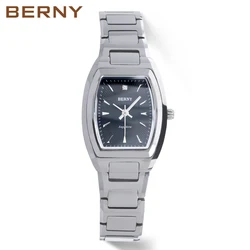 Reloj de pulsera de cuarzo Tonneau para hombre, cronógrafo de cristal de zafiro, esfera de tungsteno para mujer, calendario de diamantes, regalo impermeable a la moda
