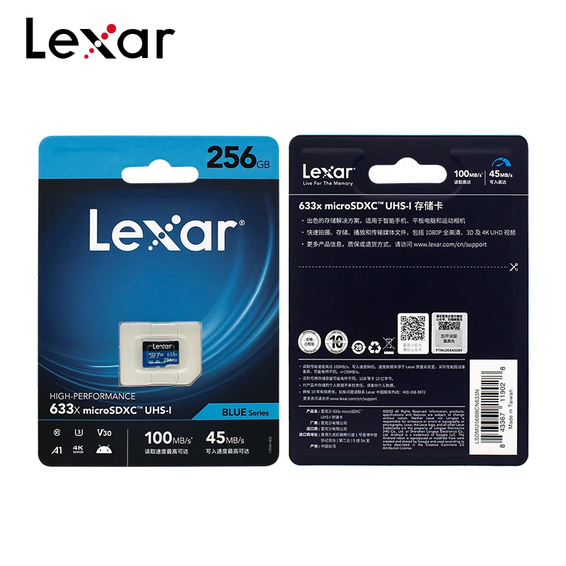 Lexar  ũ SD ī, 256GB ޸ ī, 64GB , ִ 95 M/s, 512G Class10, 633x TF ÷ ī, 128GB