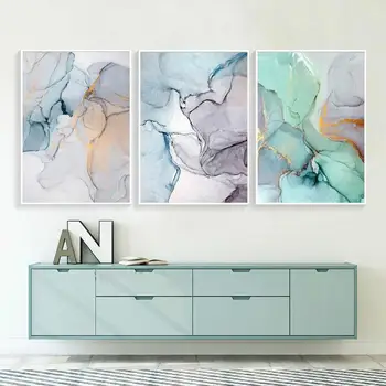 

Abstract Green Stone Pattern Nordic Poster Canvas Painting Quadro Wall Pictures Cuadros Decoracion Geometric Home Decor Unframed