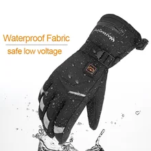 Зимние электрические термальные перчатки водонепроницаемые перчатки с подогревом на батарейках с сенсорным экраном Лыжная мотоциклетная зимняя рукавица