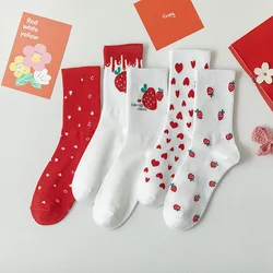 Kawaii Funny Fruit Women Socks Women's Cotton Socks Colorful Cute Crew Strawberry Socks Woman Socks Cotton For Christmas Gifts