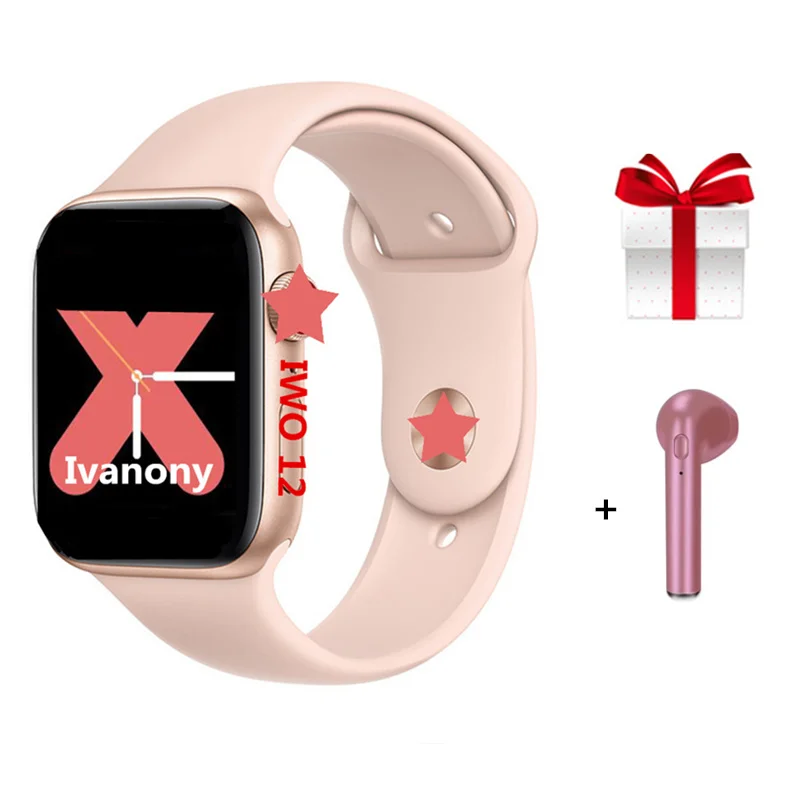 pink watch Часы SmartWatch IWO 12+ наушники/набор IWO12 ЭКГ умные часы мужские с монитором сердечного ритма здоровье фитнес-трекер VS IWO 8 IWO 10 - Цвет: pink watch