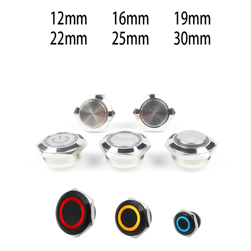 Elettrico Impermeabile 12V Led Campanello Momentaneo Mini Interruttore A Pulsante Micro Pressostati 220V 24V Tromba Domestica Intelligente