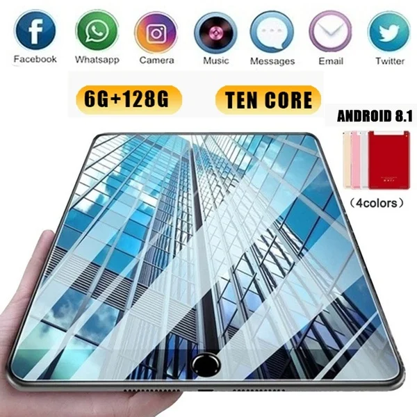 2020 Wi Fi Android планшетный ПК 1280*800 IPS Экран 10 дюймов десять Core 6G + 128G 8 1 Две сим карты