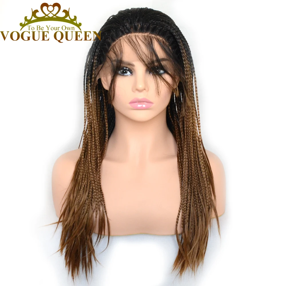 Vogue Queen Two Tone Ombre Blond Braided Lace Front Wig Synthetic Wigs