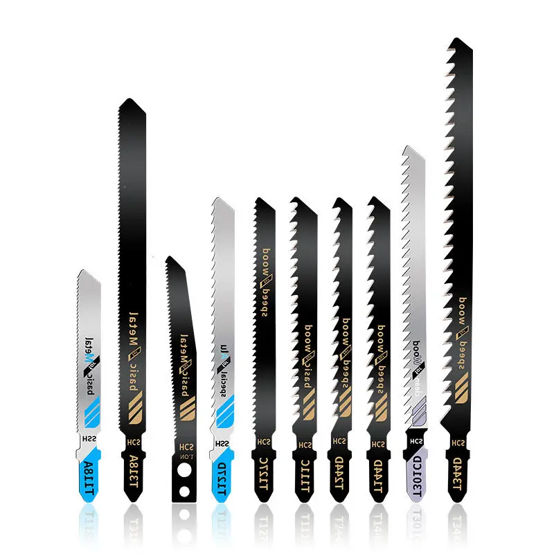 

5PC Saw Blades T-Shank Jigsaw Blades Assorted Blades for Wood Plastic Metal Cutting Saw Blades Made with HCS/HSS/BIM