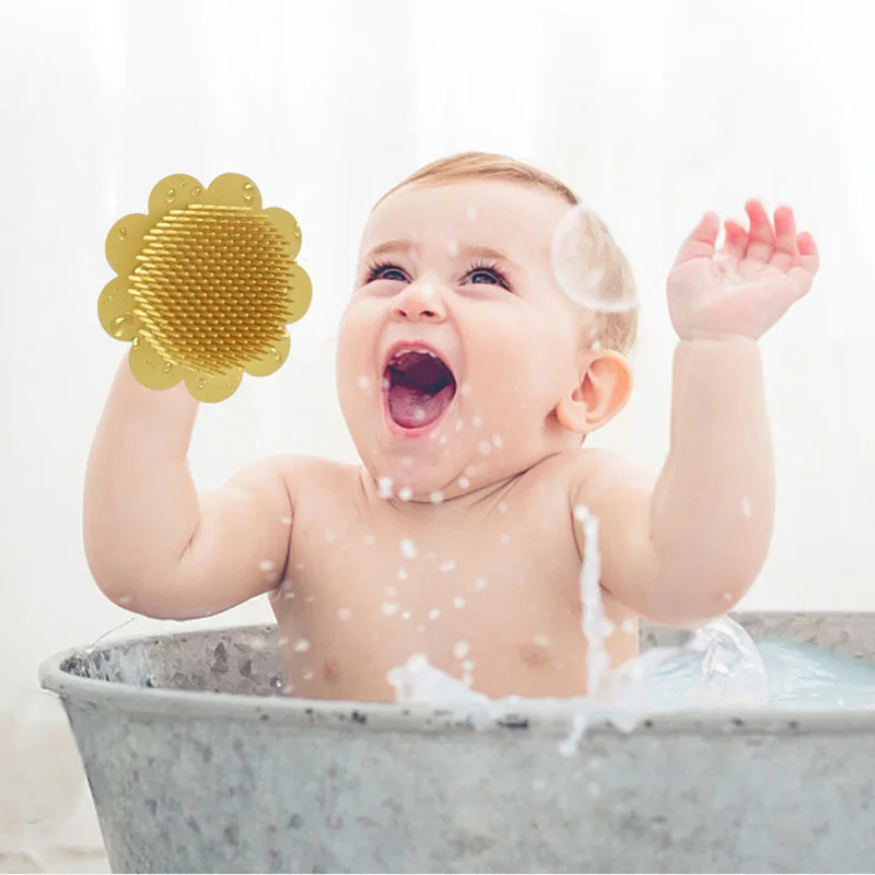 Baby Silicone Shampoo Brush Scrubber Infant Bath Wipe Children Bathing Soft Massage Bath Brush for Kids Washing Hair Tool baby brush