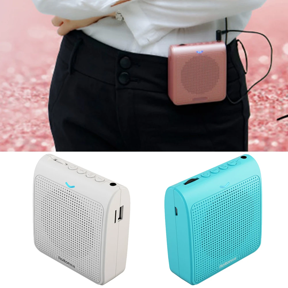 

Portable Stereo Sound Microphone USB Charging Voice Amplifier With Waist Belt Music Play Mini Brass Teachers Speech Guide