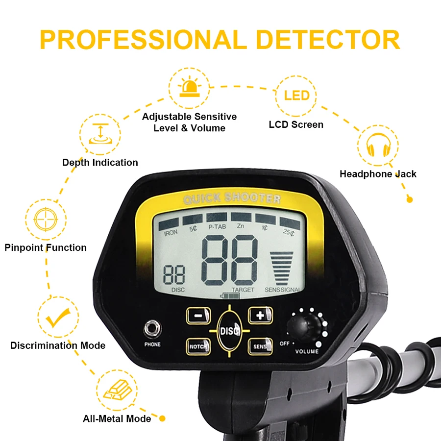 Koop Hoge Gevoeligheid Upgrade MD4060 Metaaldetector Gold Gold Digger Treasure Hunter Hoge Prestaties Ondergrondse Detecteren Apparatuur