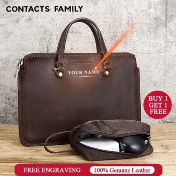 

Vintage Leather Laptop bag For Macbook Pro 15" Leisure Messenger Bags Portable Briefcase Slim Handbags for 15" Dell/HP/Acer