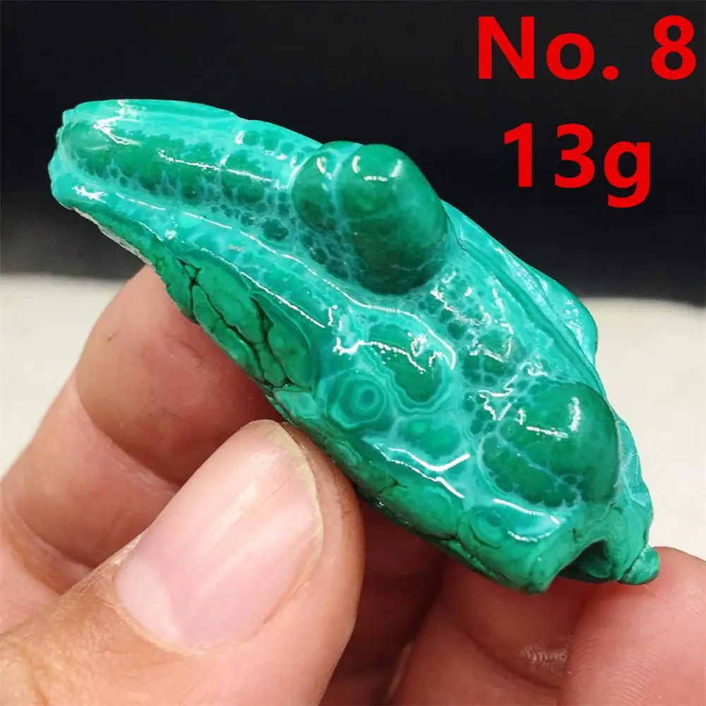 No. 8 1 шт. натуральный Малахит Натуральный Необработанный камень с формой полировки процесс Украшенные чакры, Исцеление Рейки - Цвет: No. 8