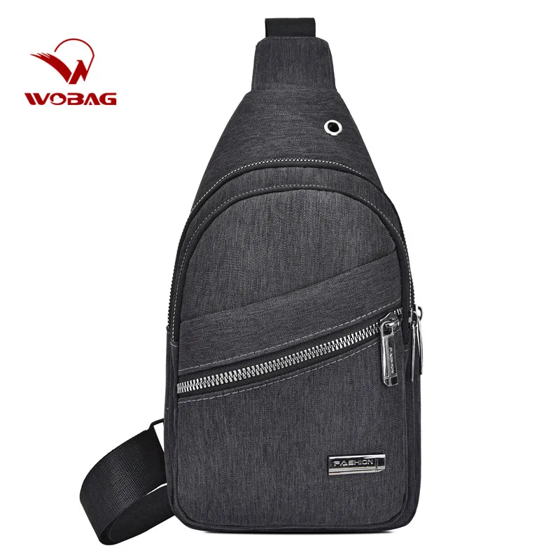 

Men Oxford Cloth Chest Bag High Quality Casual Zipper Decoration Multi-pocket Crossbody Bag