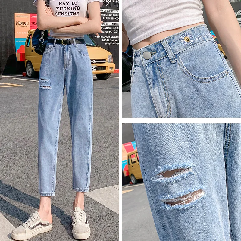 Jeans for women High Waist Slim Straight Ankle-Length Pants Jeans Woman 2020