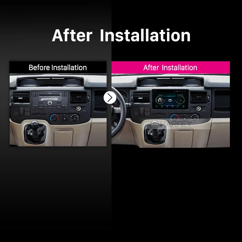 Harfey 10,1 дюймов Автомобильный gps радио для Ford New Transit 2009 2010 2011- Android 8,1 поддержка Carplay SWC автомобильный мультимедийный плеер
