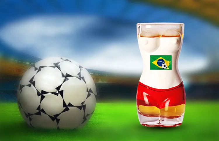 World Cup glass wine cup christmas wine glass whiskey glass custom bar wine cup creative human body waist closed German beer cup