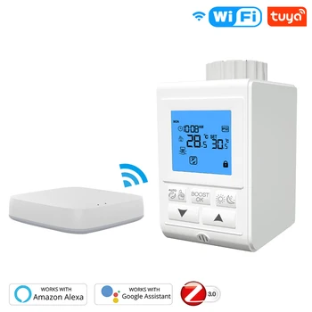 

Smart Wireless Valve Radiator Thermostat Heater Voice Controller App Gateway Tuya ZigBee3.0 TRV Thermostatic Radiator FOR Alexa
