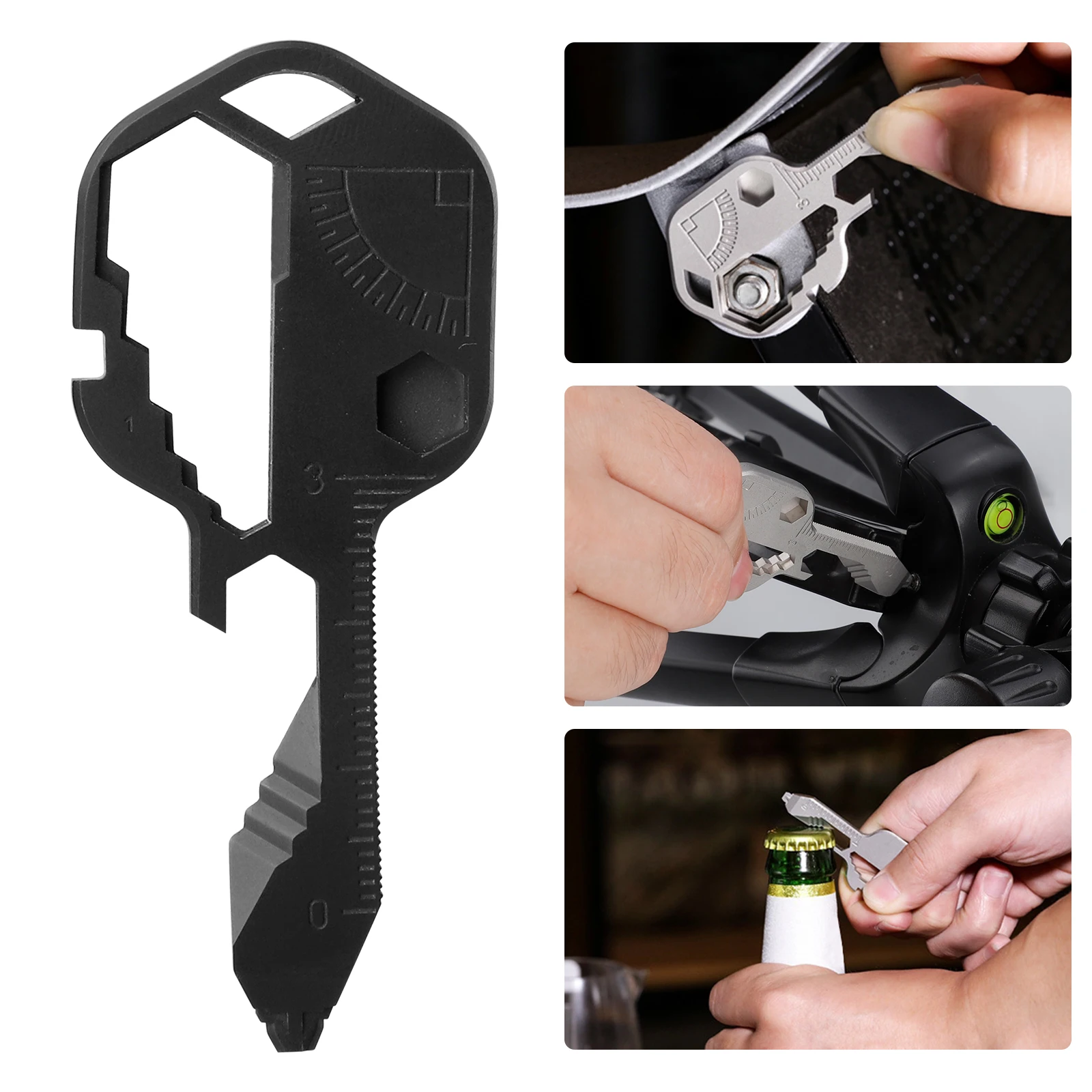 

1 EDC Set Stainless Steel 24 In Mini Multifunctional Screwdriver Key Shape Slotted Screwdrivers Keychain Pocket Repair Tool