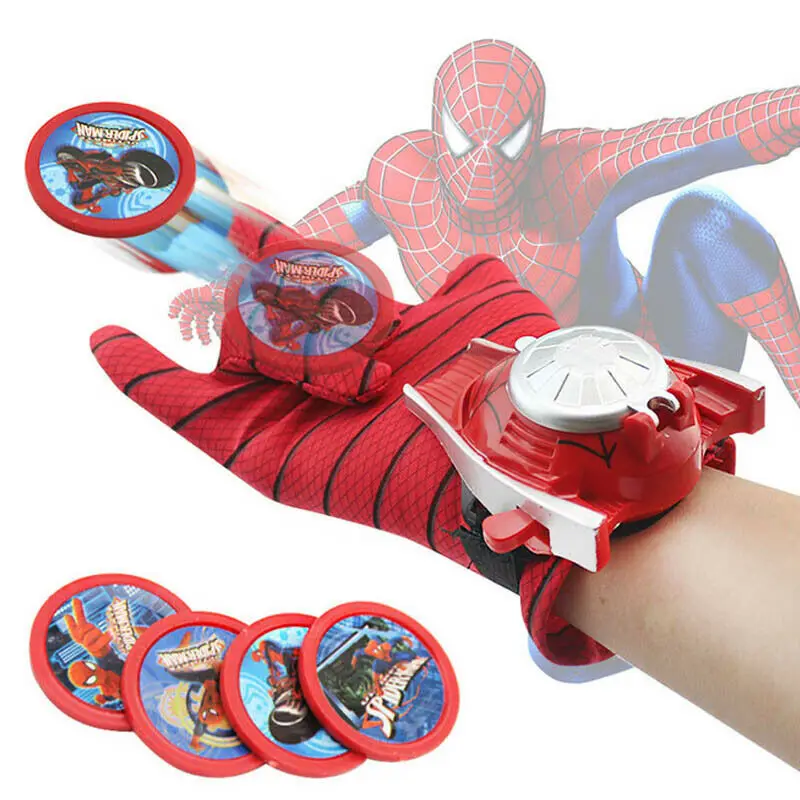 spiderman Супер герои, перчатка, пусковая установка, реквизит, Человек-паук, Халк, для косплея Железного человека, крутая Подарочная перчатка, пусковая установка для детей 24 см - Цвет: spiderman