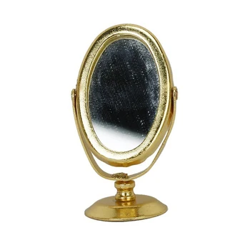 

1/12 Dollhouse Miniature Metal Mirror Mirror Gold