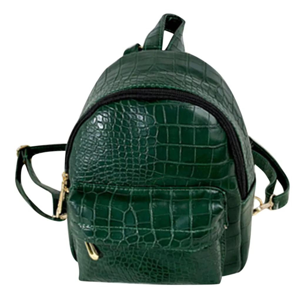 

OCARDIAN Vintage Crocodile pattern PU Leather Small Backpacks For Women Zipper Mini Back Pack Girls Backpack Female Shoulder Bag