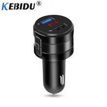 Kebidu 5V 2.1A USB Автомобильное зарядное устройство беспроводное Bluetooth автомобильный комплект fm-радиопередатчик модулятор двойной FM Hands Free Автомобильное зарядное устройство