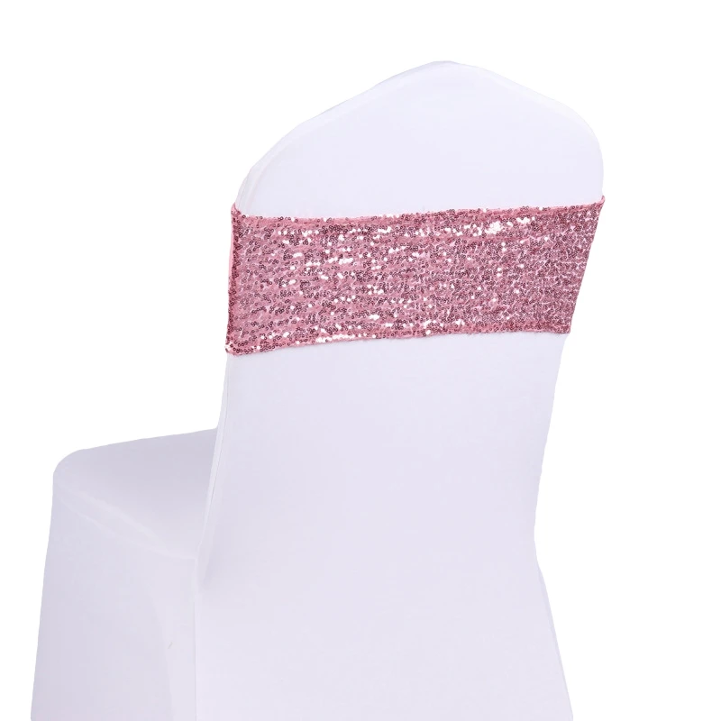 Pink 20 шт./лот пояс Noeud De Chaise Свадебная лента на стул полосы стрейч стул Декор для банкета Вечеринка день рождения элегантный домашний декор - Цвет: Pink