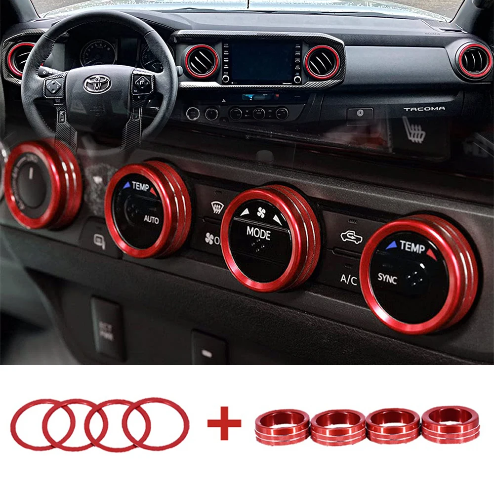 

Автомобильный Кондиционер Переключатель переменного тока звуковая функция кнопка для CD крышка с круглой отделкой для Toyota Tacoma 2016 -2021 аксессуары для стайлинга