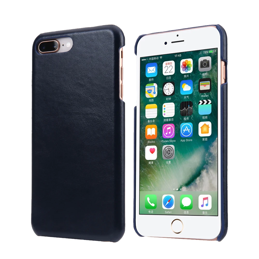

Genuine Leather Hard Back Case Slim Fit Protective Cover for iPhone 7 8 Plus 4.7'' 5.5''