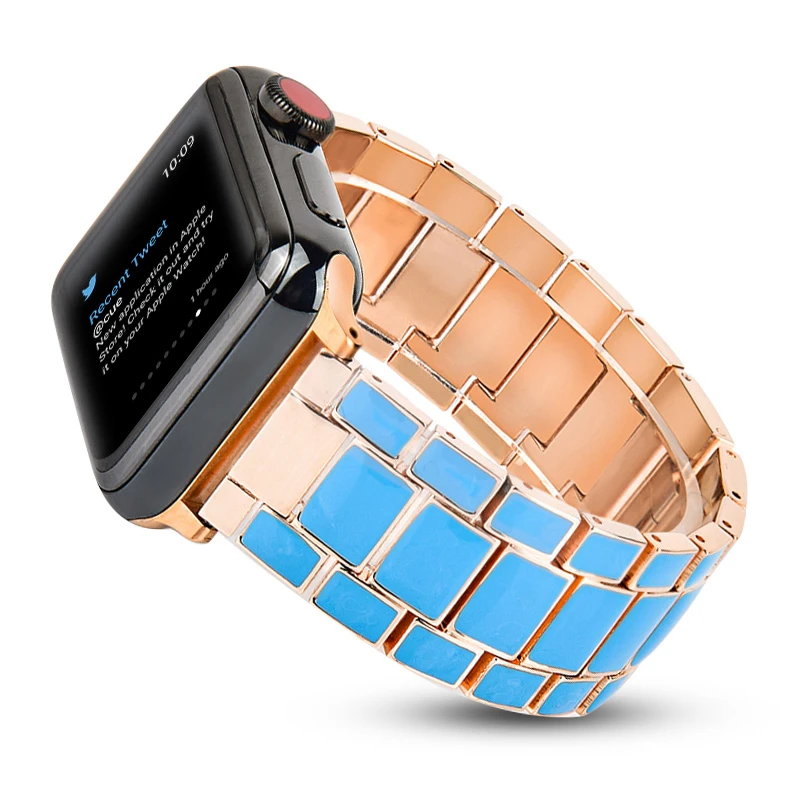 Металлический браслет из нержавеющей стали для Apple Watch 44 мм сменный ремешок iWatch