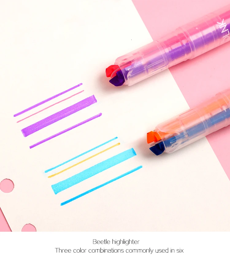 3 шт./компл. 6 цветов флуоресцентная ручка многофункциональный mark ручка-Маркер пуля журнал ручки маркера школьные принадлежности
