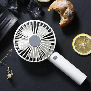 

Mini Handheld Fan Rechargeable USB Fan 3-Grade Adjustment Doughnut Design Base Portable Desktop LED Night Light Pink Blue White