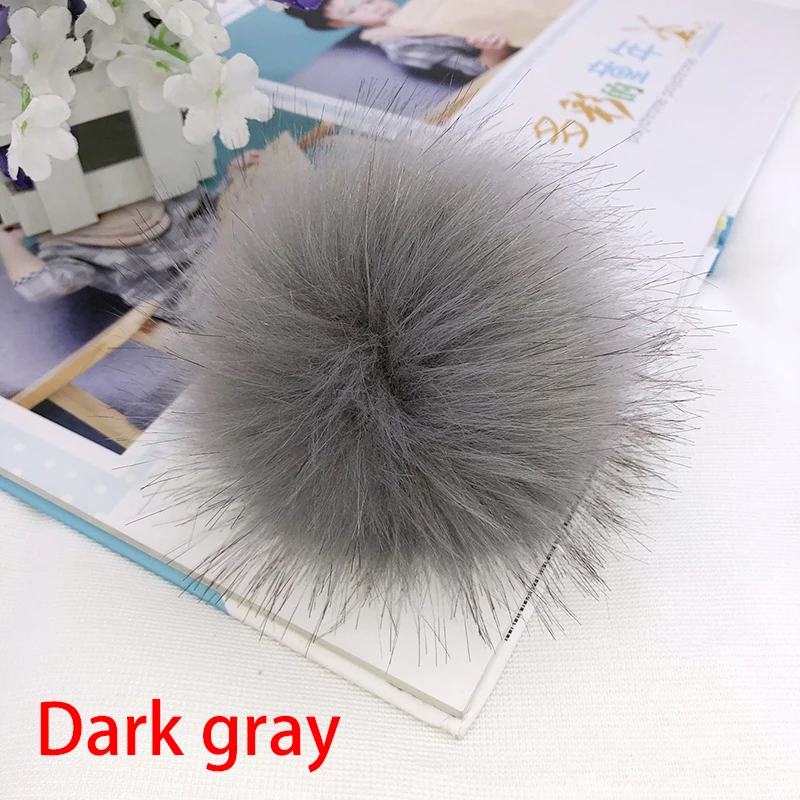 Pom Poms Craft Supplies 12CM DIY Luxury Fur PomPom Natural Fox Hairball Hat Ball Pom Pom Handmade Hair Ball Hat