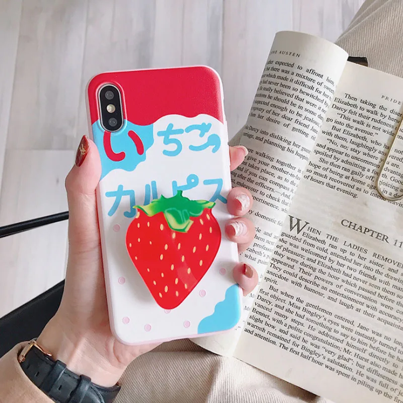 Weloan подставка для фруктов iPhoneXsMax Летний чехол для телефона с фруктами подходит для Apple 7/8 арбуз ТПУ падение мягкий чехол - Цвет: red