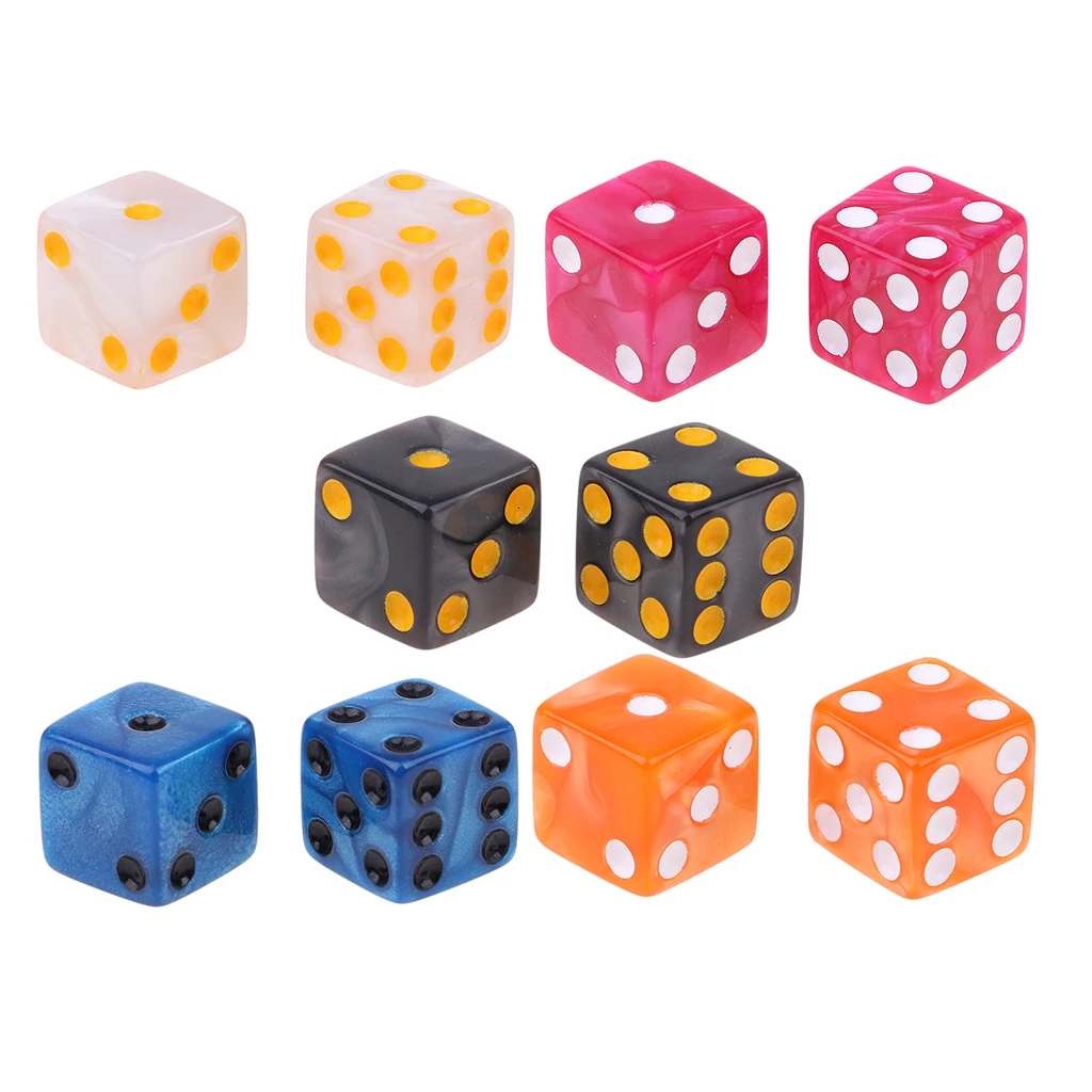 10Pcs Six Sided D6 Dices TRPG Toys for DND MTG Party Roleplay Accessory Gift 10Pcs Six Sided D6 Dices TRPG Toys for DND MTG Party Roleplay Accessory Gift
