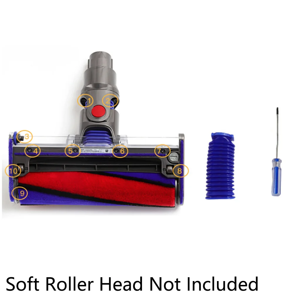 1 * шланг отвертка Подходит для Dyson V6 V7 V8 V10 V11 DC74 мягкий бархатный роликовый