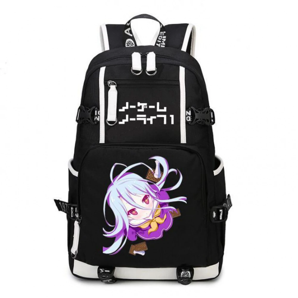 

Unisex Anime Cartoon NO GAME NO LIFE Imanity Sora Shiro Travel Rucksack Casual Schoolbag Student Backpacks