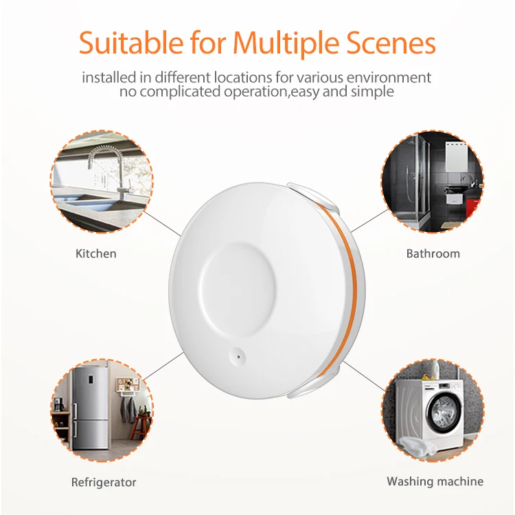 Tuya Zigbee Smart Water Sensor Tuya Zigbee overflow sensor water leakage smart alarm home security alarm system