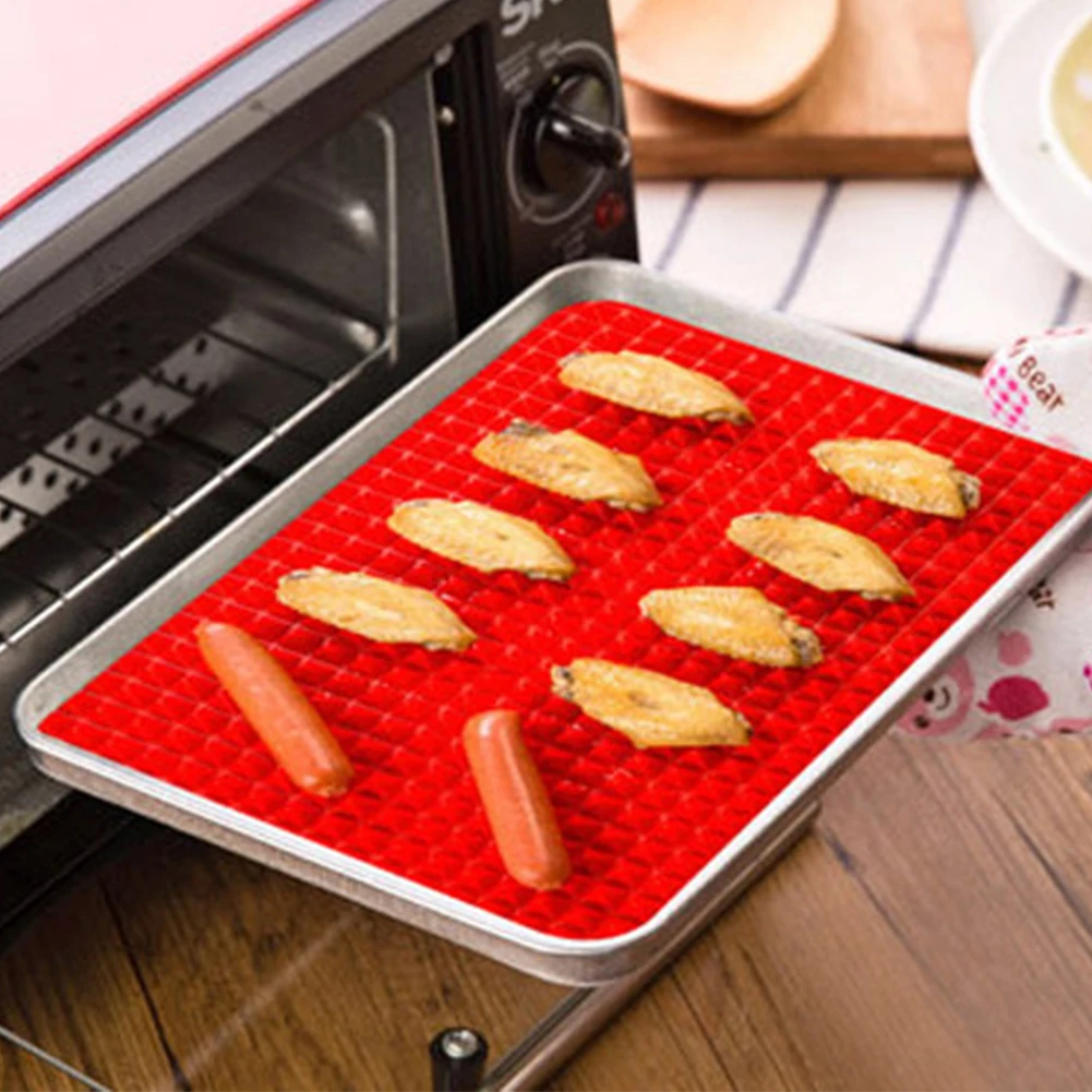 Bakeware Non Stick Baking Pan Pot Silicone Pad BBQ Mat Mold Cooking Mat Pizza Mat Placemat 3