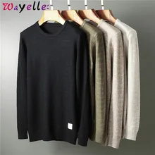 Striped Pullover Sweater Men 2019 Autumn Winter O-Neck Bottom Knitted Sweater Mens Solid Casual Fashion Knitted Sweater Men