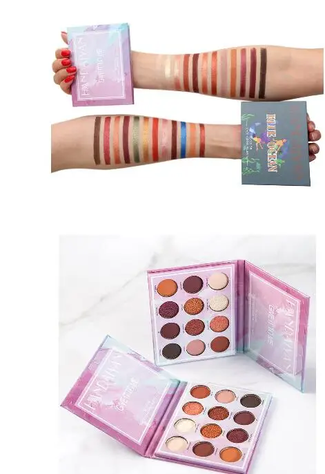 

color SHL eye shadow plate marble flame mousse maple leaf red pearl matte eye shadow