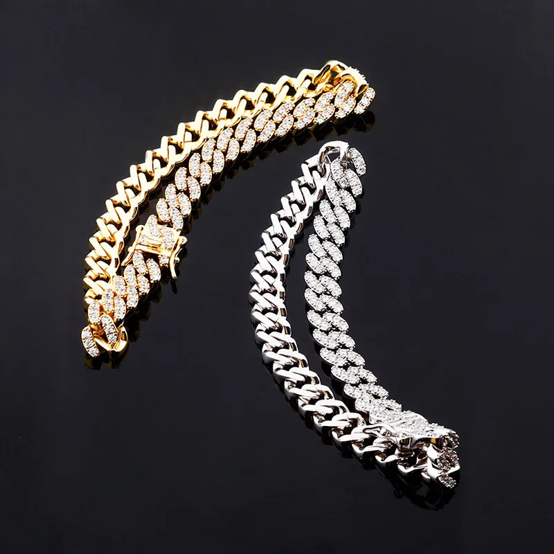 9mm Hip Hop Baguette Anklet Iced Out Cubic Zircon Miami Curb Cuban Link Chain Feet Leg Jewelry Gold Silver Color for Wonem Girl 9mm Hip Hop Baguette Anklet Iced Out Cubic Zircon Miami Curb Cuban Link Chain Feet Leg Jewelry Gold Silver Color for Wonem Girl